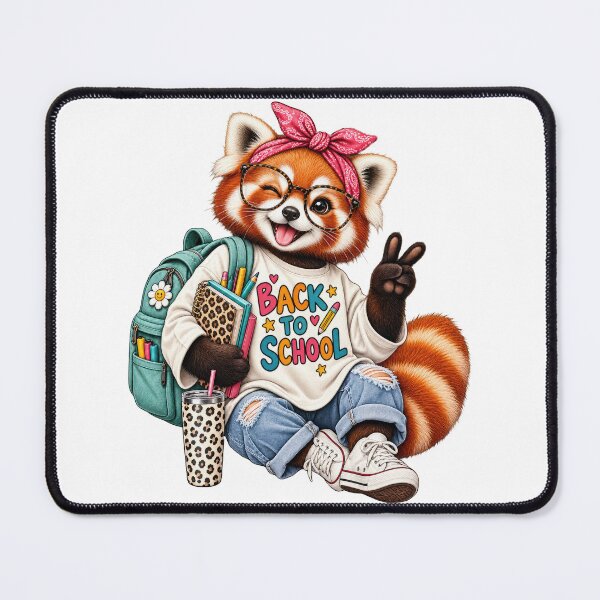 Item preview, Back to school Red Panda designed and sold by PlumArtDesign.