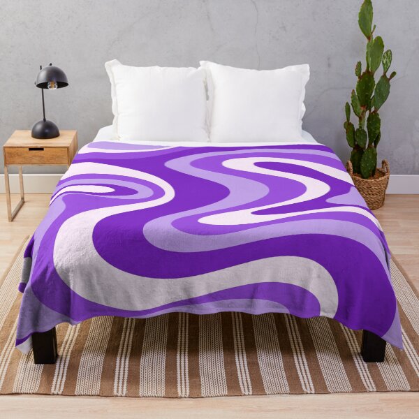 Item preview, Liquid Swirl Retro Abstract in purple tones, Cream, and White designed and sold by Differenceee.