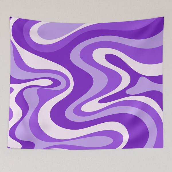 Item preview, Liquid Swirl Retro Abstract in purple tones, Cream, and White designed and sold by Differenceee.