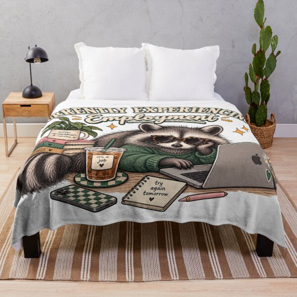 Item preview, Currently Experiencing Employment Corporate Raccoon designed and sold by taylorvinyls.