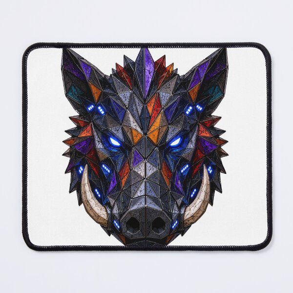 Item preview, Geometric Wild Boar Mask / Prism Animal Mask Collection designed and sold by ValentynaTyshenkoArt.