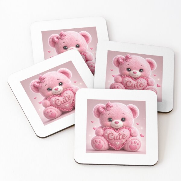 Item preview, Cute Pink Teddy Bear – Adorable Love Heart Plush Design designed and sold by ratansansaar.