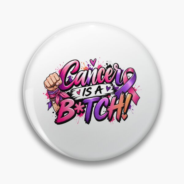 Item preview, Cancer Is A B*tch, All Cancer Awareness Design, Fierce Warrior Ribbon Art designed and sold by WHDProduction45.
