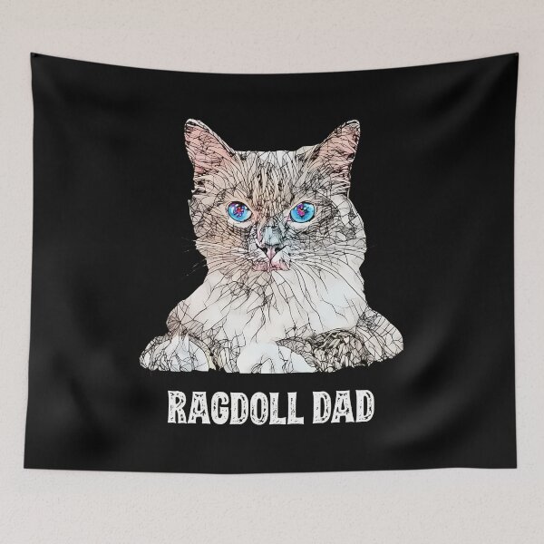 Item preview, Ragdoll Dad Cat Portrait Sketch Art designed and sold by Dmo3HarkoArt.