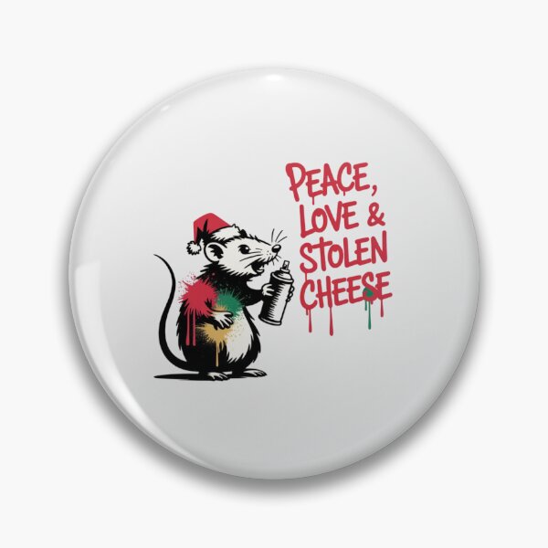 Item preview, Banksy Christmas Rat - Peace, Love & Stolen Cheese designed and sold by 123ks.