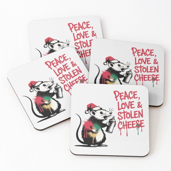 Item preview, Banksy Christmas Rat - Peace, Love & Stolen Cheese designed and sold by 123ks.