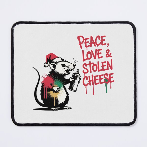 Item preview, Banksy Christmas Rat - Peace, Love & Stolen Cheese designed and sold by 123ks.