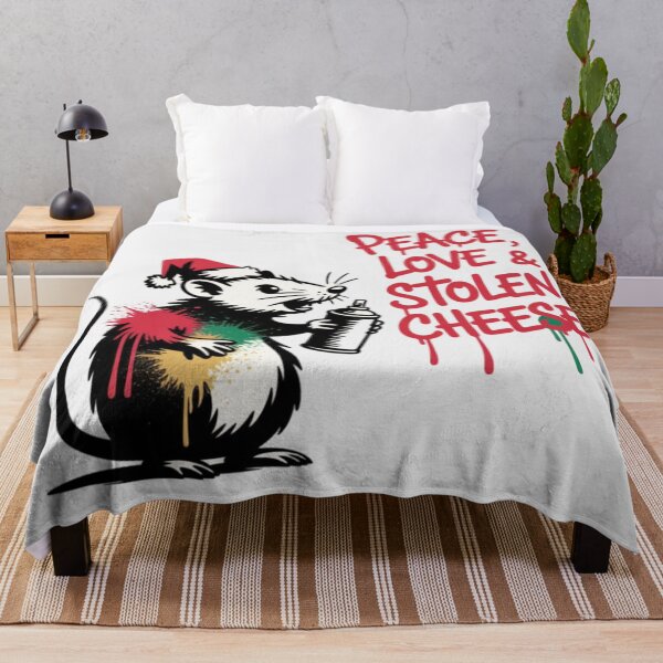 Item preview, Banksy Christmas Rat - Peace, Love & Stolen Cheese designed and sold by 123ks.