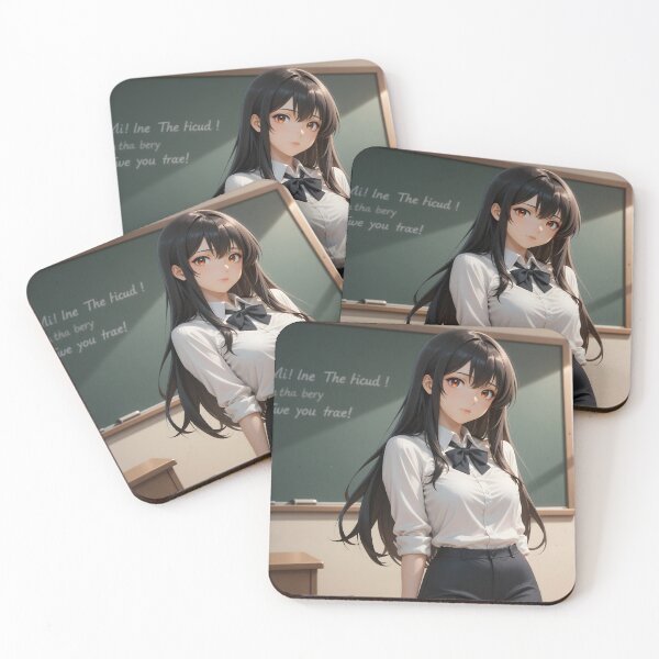 Item preview, Brunette Anime Schoolgirl Elegant Classroom Kawaii Girl designed and sold by Killington.