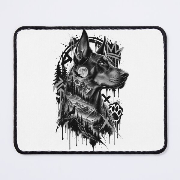 Item preview, Doberman Double Exposure Mountain Art designed and sold by AbderraimArt.