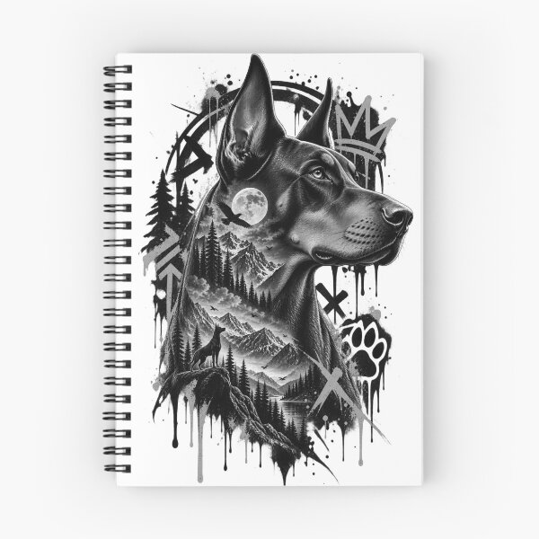 Item preview, Doberman Double Exposure Mountain Art designed and sold by AbderraimArt.