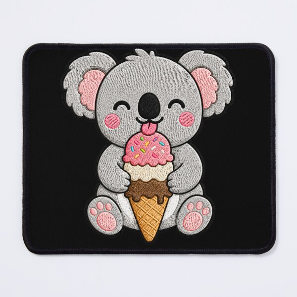 Item preview, Cute Koala Eating Ice Cream Kawaii Embroidery Patch designed and sold by ColorSplash123.
