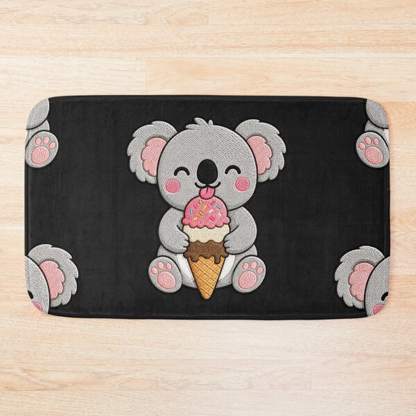 Item preview, Cute Koala Eating Ice Cream Kawaii Embroidery Patch designed and sold by ColorSplash123.