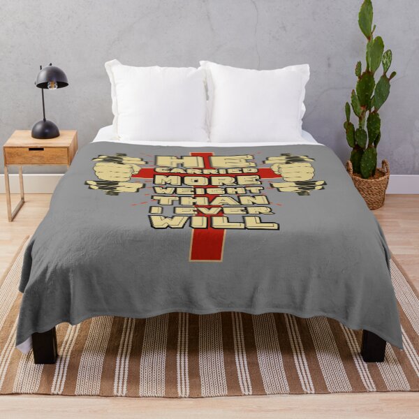 Item preview, He Carried More Weight Christian Gym Cross designed and sold by Bezuiden.
