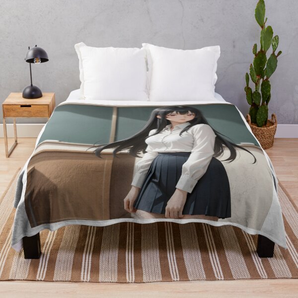 Item preview, Black Haired Anime Schoolgirl Elegant Classroom Student designed and sold by Killington.