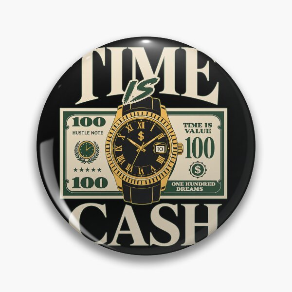 Item preview, Time Is Money Luxury Gold Watch and Hundred Dollar Bill Hustle Wealth Motivation designed and sold by Huddy-clothes.