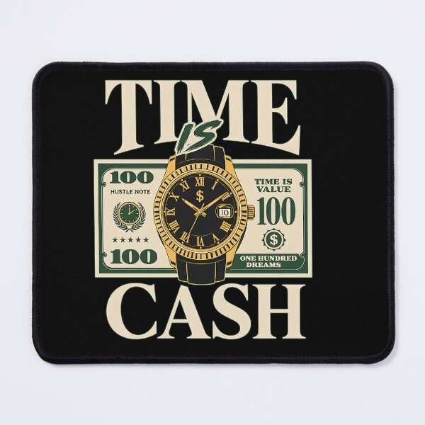 Item preview, Time Is Money Luxury Gold Watch and Hundred Dollar Bill Hustle Wealth Motivation designed and sold by Huddy-clothes.