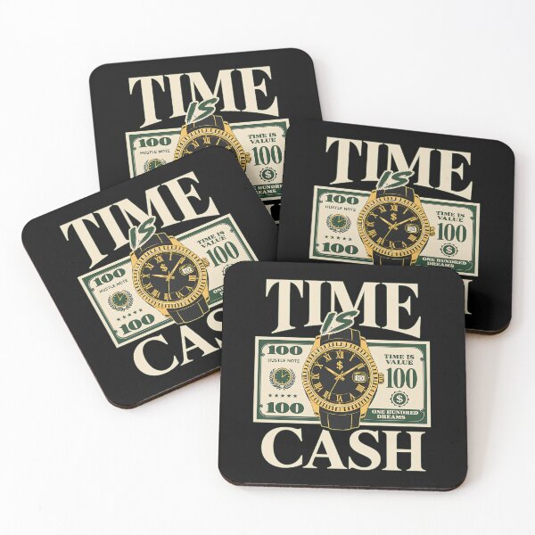 Item preview, Time Is Money Luxury Gold Watch and Hundred Dollar Bill Hustle Wealth Motivation designed and sold by Huddy-clothes.