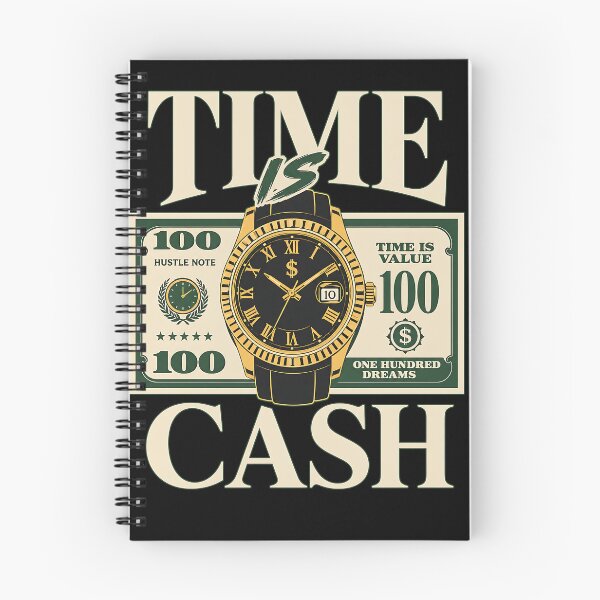 Item preview, Time Is Money Luxury Gold Watch and Hundred Dollar Bill Hustle Wealth Motivation designed and sold by Huddy-clothes.