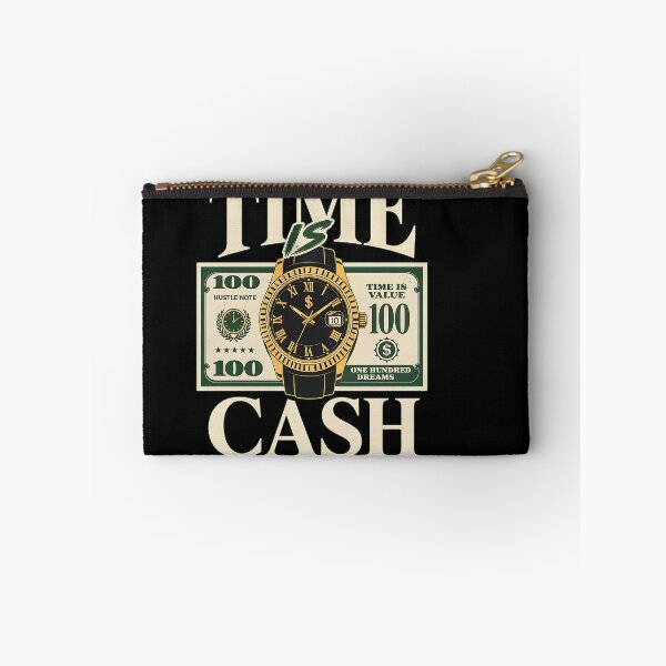 Item preview, Time Is Money Luxury Gold Watch and Hundred Dollar Bill Hustle Wealth Motivation designed and sold by Huddy-clothes.