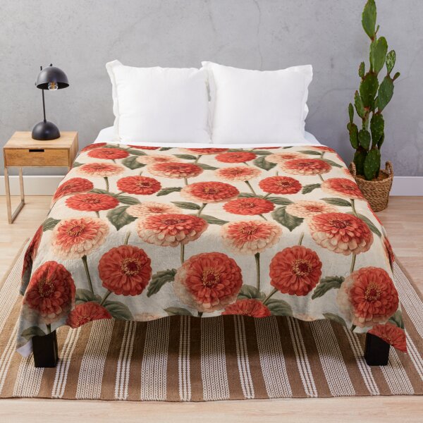 Item preview, Delicate Zinnia Floral - Botanical Garden Pattern - Valentine Gifts For wife designed and sold by RoyalStarsPatts.
