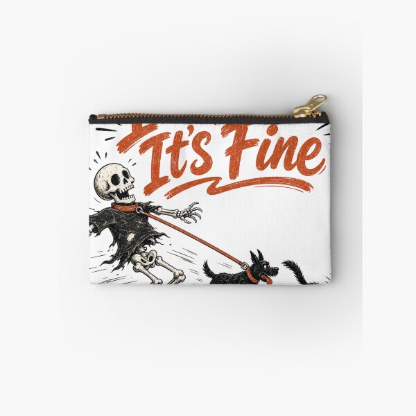 Item preview, I'm Fine It's Fine Shirt, Comfort Colors® Skeleton Dog Walking Tee, Funny Halloween Dog Mom Graphic designed and sold by TshirtsLabs.