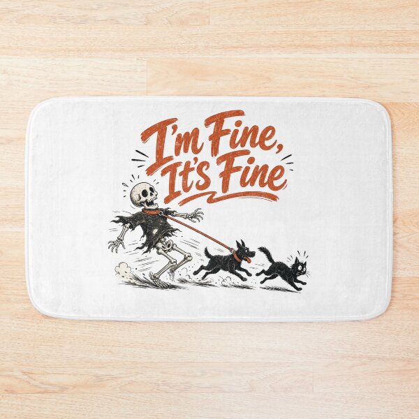 Item preview, I'm Fine It's Fine Shirt, Comfort Colors® Skeleton Dog Walking Tee, Funny Halloween Dog Mom Graphic designed and sold by TshirtsLabs.