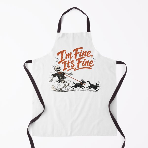 Item preview, I'm Fine It's Fine Shirt, Comfort Colors® Skeleton Dog Walking Tee, Funny Halloween Dog Mom Graphic designed and sold by TshirtsLabs.