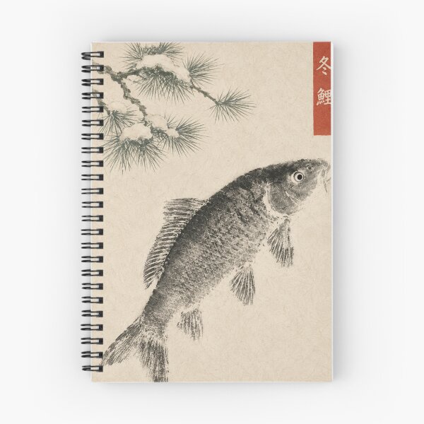 Item preview, Carp Gyotaku Fish Rubbing — Angler's Winter No. 1  Japanese Sumi Ink Print designed and sold by Planthem.