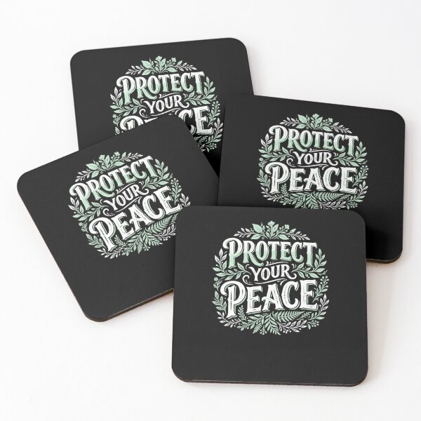 Item preview, Protect Your Peace Botanical Lettering Mental Health Quote designed and sold by YOUSSHOP01.