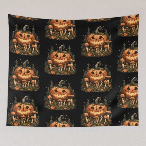 Item preview, Enchanted Pumpkin & Mushrooms – Spooky Forest Halloween designed and sold by KAM-KAM-STORE.
