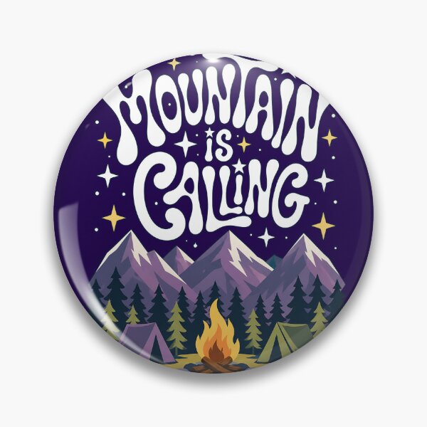 Item preview, Mountain Camping Is Calling – Whimsical “Mountain Is Calling” Adventure Under the Stars with Majestic Peaks, Pine Forests and Cozy Campfire designed and sold by Huddy-clothes.