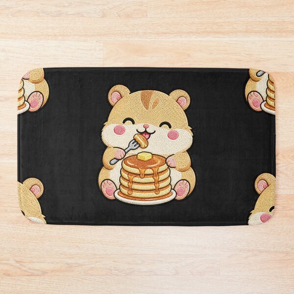 Item preview, Cute Hamster Eating Pancakes Kawaii Embroidery Patch designed and sold by ColorSplash123.