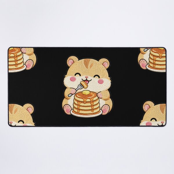 Item preview, Cute Hamster Eating Pancakes Kawaii Embroidery Patch designed and sold by ColorSplash123.