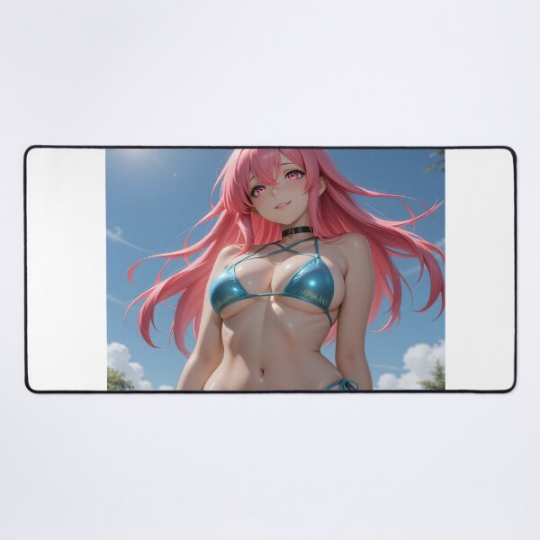 Item preview, Pink Haired Anime Girl in Blue Bikini Summer Beach Beauty designed and sold by Killington.