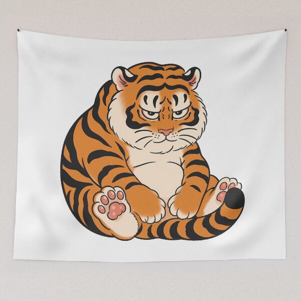 Item preview, Grumpy Chubby Tiger Sitting Paw Pads designed and sold by aigcx.