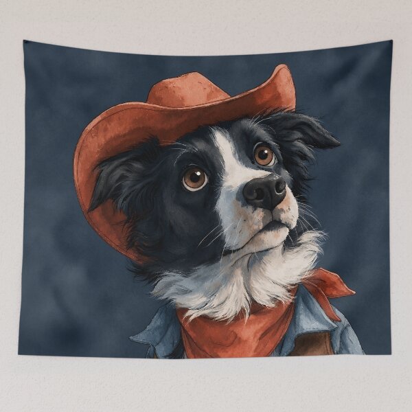 Item preview, Border Collie Cowboy designed and sold by prettykaler.