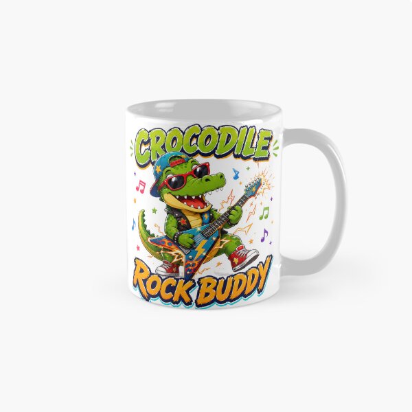 Item preview, Crocodile Rock Buddy – Cool Crocodile Guitarist Rock Music designed and sold by Purrfect Harmony Gifts.