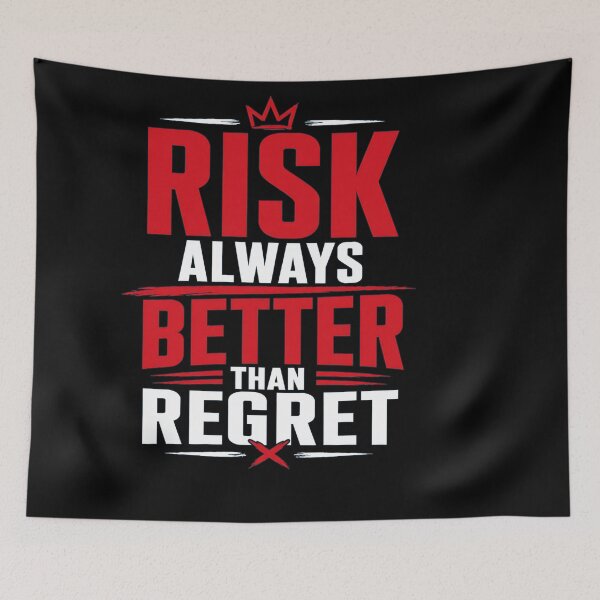 Item preview, Risk Always Better Than Regret – Bold Fearless Motivation for a Courageous Life designed and sold by Huddy-clothes.