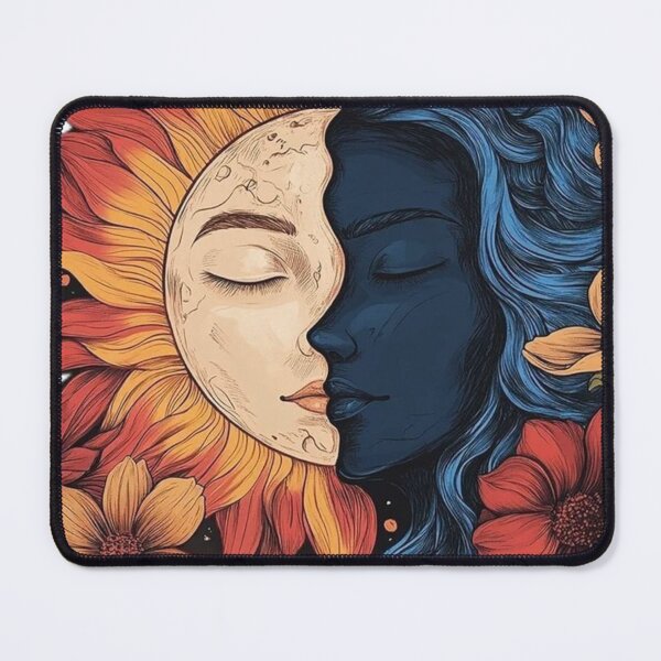 Item preview, Sun and Moon Goddess Celestial Day and Night Floral Artwork designed and sold by ArhaanFashions.