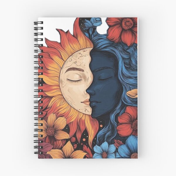 Item preview, Sun and Moon Goddess Celestial Day and Night Floral Artwork designed and sold by ArhaanFashions.