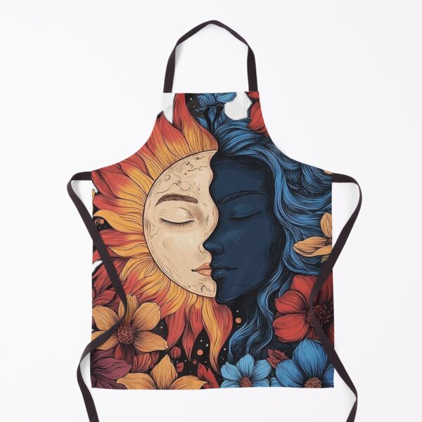 Item preview, Sun and Moon Goddess Celestial Day and Night Floral Artwork designed and sold by ArhaanFashions.