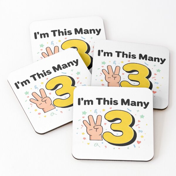 Item preview, I'm This Many Three — Kids Birthday Shirt designed and sold by Art&Fun.