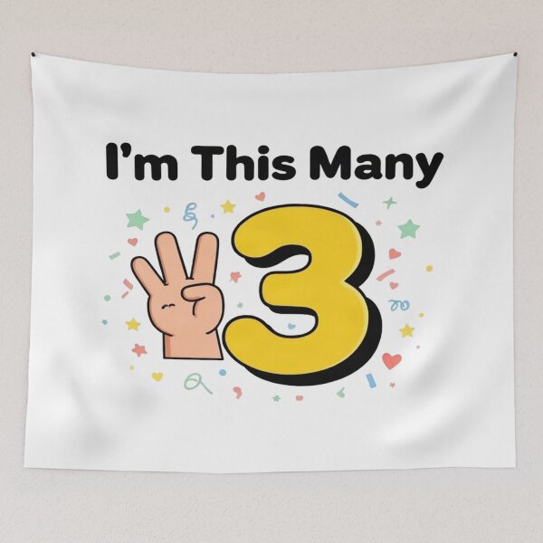 Item preview, I'm This Many Three — Kids Birthday Shirt designed and sold by Art&Fun.