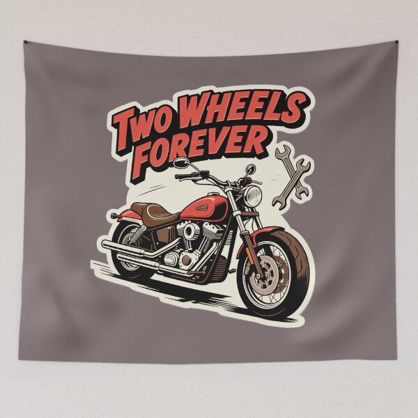 Item preview, TWO WHEELS FOREVER – Clear, Category-Relevant Main Subject Directly Representing The Meaning Of The Phrase Motorcycles D designed and sold by tarkone.
