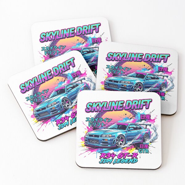 Item preview, Nissan Skyline R34 GT-R Drift - Urban Pop Art Synthwave JDM designed and sold by Karlitox1988.