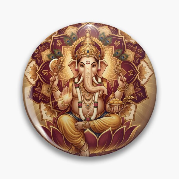 Item preview, Ganesha Prosperity Lotus Mandala Art designed and sold by hutofdesigns.