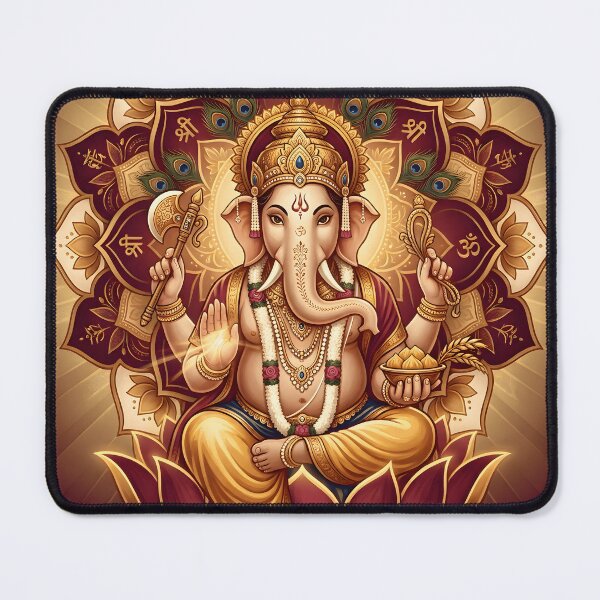 Item preview, Ganesha Prosperity Lotus Mandala Art designed and sold by hutofdesigns.