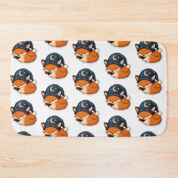 Item preview, sleepy fox in a moon hat designed and sold by bunkerart.