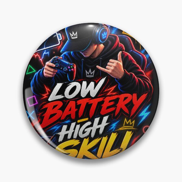 Item preview, Low Battery High Skill – Funny Gamer Gaming Fashion T-Shirt designed and sold by T PS.
